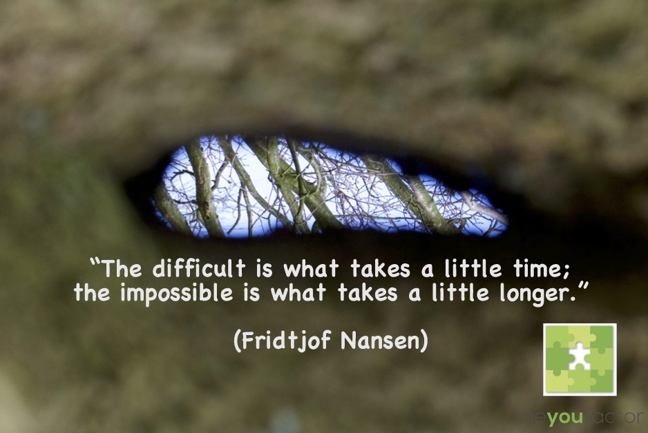 Quote: The difficult is what takes a little time, the impossible is what takes a little longer. Moeilijk, onmogelijk, tijd