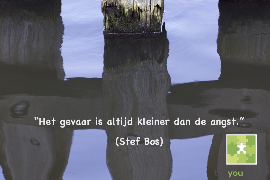 Quote Stef Bos: Het gevaar is altijd kleiner dan de angst.